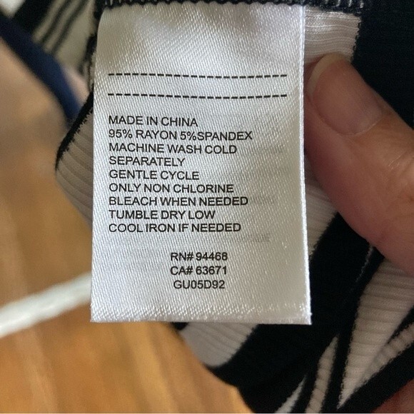 BCBGeneration Dress Womens Sm Black White Stripe Stretch Knit Tank Midi Sundress - Picture 5 of 6